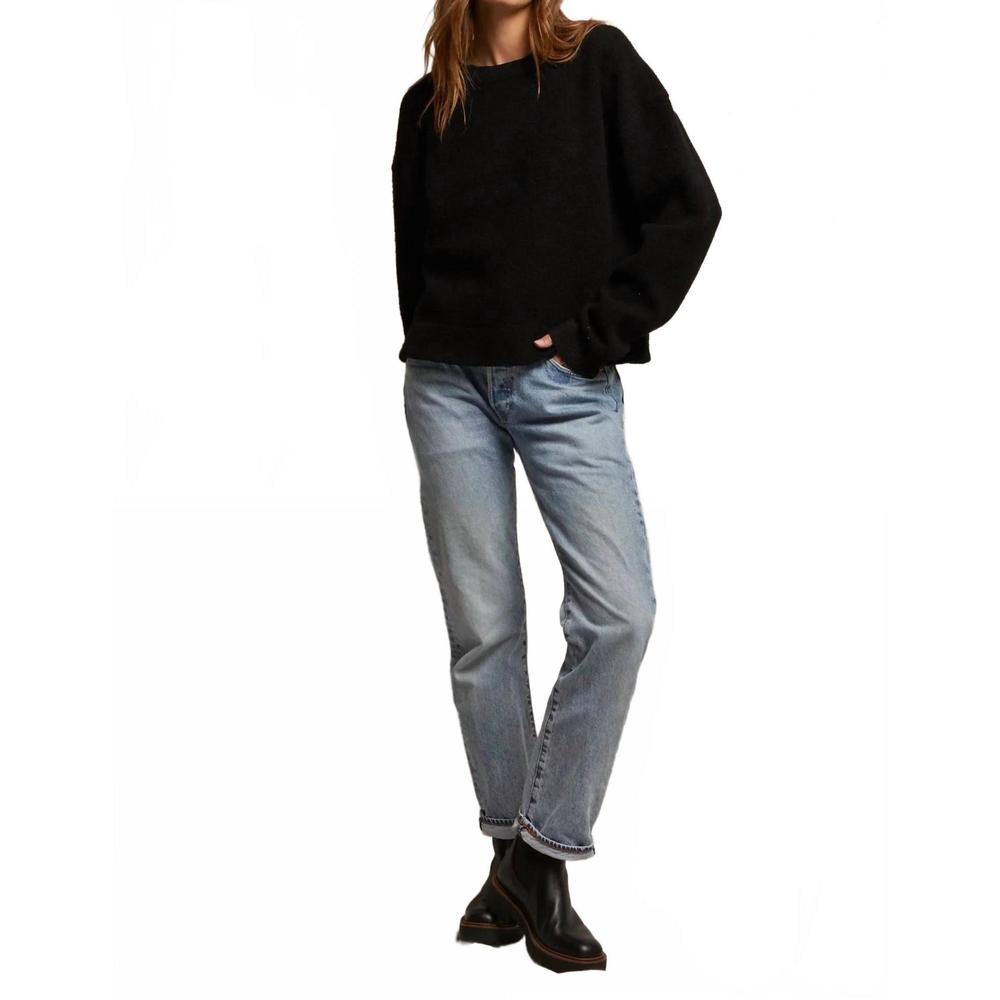 NEW PERFECTWHITETEE mayer inside-out fleece sweatshirt in true black - Picture 2 of 5